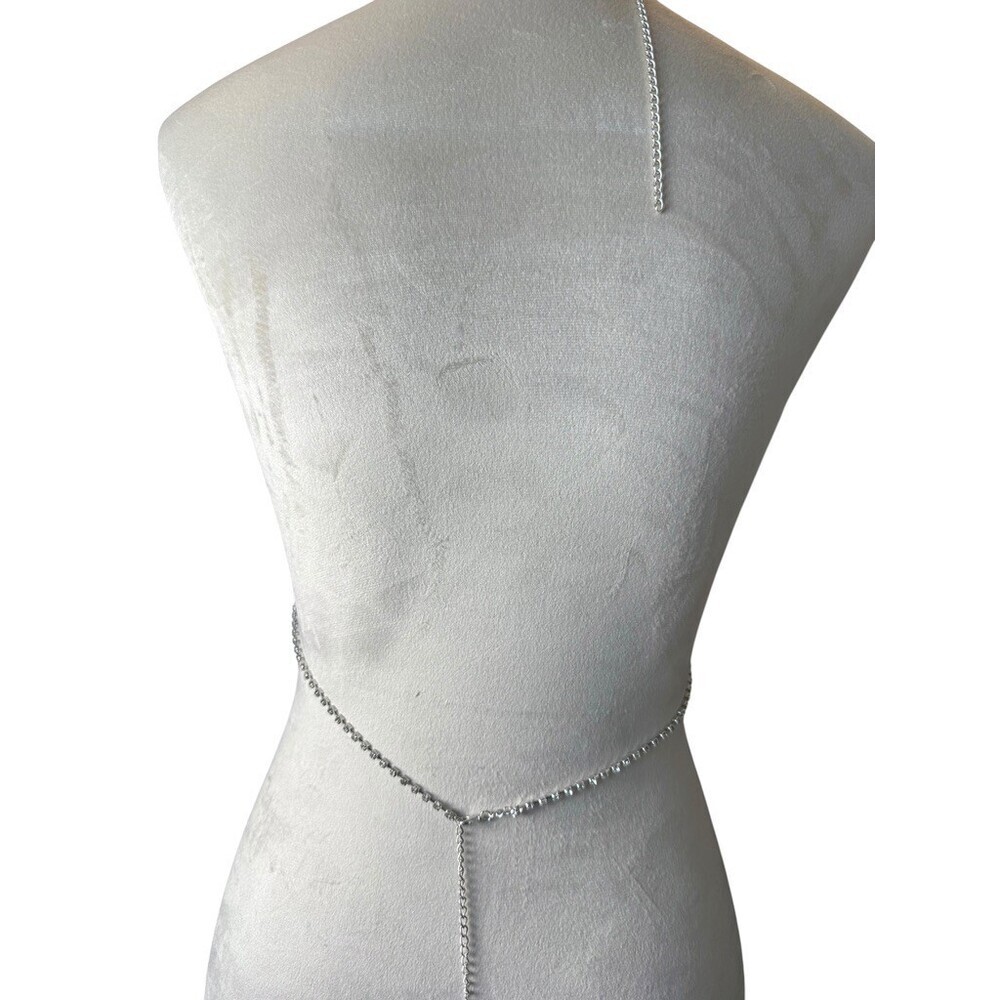 Vintage Y2K Rhinestone Crystal Body Chain Bra Top Crystal Festival Rave Small XS - Picture 7 of 8
